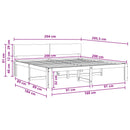 vidaXL Dupla ágykeret fejtámlával ROSTOCK Sötét Barna 200 x 200 cm