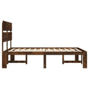 vidaXL Dupla ágykeret fejtámlával ROSTOCK Sötét Barna 150 x 200 cm