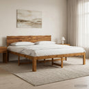 vidaXL Dupla ágykeret fejtámlával ROSTOCK Természetes 193 x 203 cm