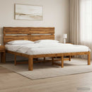 vidaXL Dupla ágykeret fejtámlával ROSTOCK Természetes 193 x 203 cm