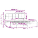 vidaXL Ágykeret Kárpitozott Fejtámlával Fekete 200 x 200 cm