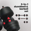 vidaXL 2 az 1-ben Kettlebell és Súlyzó Készlet 30 kg Fekete és piros