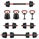 vidaXL 4 az 1-ben súlyzó, rúd és kettlebell szett 20 kg