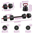 vidaXL 4 az 1-ben súlyzó, rúd és kettlebell szett 20 kg