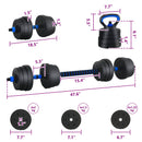 vidaXL 4 az 1-ben Súlyzó Súlyzós Kettlebell Készlet 20 kg