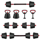 vidaXL 4 az 1-ben súlyzó, rúd és kettlebell szett 30 kg