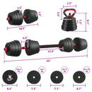vidaXL 4 az 1-ben súlyzó, rúd és kettlebell szett 30 kg