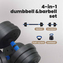 vidaXL 4 az 1-ben Súlyzó Súlyzós Kettlebell Készlet 30 kg