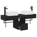 vidaXL Fürdőszobai Szekrény Szett 3 db Fekete 53 x 35 x 39 cm