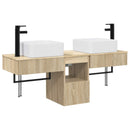 vidaXL Fürdőszobai Szekrény Szett 3 db Sonoma Tölgy 53 x 35 x 39 cm
