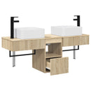 vidaXL Fürdőszobai Szekrény Szett 3 db Sonoma Tölgy 53 x 35 x 39 cm