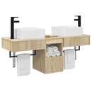 vidaXL Fürdőszobai Szekrény Szett 3 db Sonoma Tölgy 53 x 35 x 39 cm