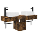 vidaXL Fürdőszobai Szekrény Szett 3 db Füstös Tölgy 53 x 35 x 39 cm
