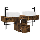 vidaXL Fürdőszobai Szekrény Szett 3 db Füstös Tölgy 53 x 35 x 39 cm