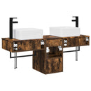 vidaXL Fürdőszobai Szekrény Szett 3 db Füstös Tölgy 53 x 35 x 39 cm