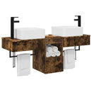 vidaXL Fürdőszobai Szekrény Szett 3 db Füstös Tölgy 53 x 35 x 39 cm