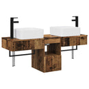 vidaXL Fürdőszobai Szekrény Szett 3 db Antik Fa 53 x 35 x 39 cm