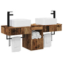 vidaXL Fürdőszobai Szekrény Szett 3 db Antik Fa 53 x 35 x 39 cm
