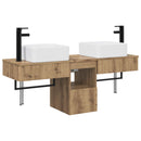 vidaXL Fürdőszobai Szekrény Szett 3 db Kézműves Tölgy 53 x 35 x 39 cm