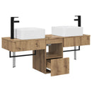 vidaXL Fürdőszobai Szekrény Szett 3 db Kézműves Tölgy 53 x 35 x 39 cm