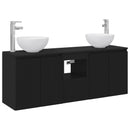 vidaXL Fürdőszobai Szekrény Szett 3 db Fekete 49,5 x 41 x 64,5 cm