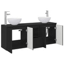 vidaXL Fürdőszobai Szekrény Szett 3 db Fekete 49,5 x 41 x 64,5 cm
