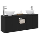 vidaXL Fürdőszobai Szekrény Szett 3 db Fekete 49,5 x 41 x 64,5 cm