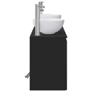 vidaXL Fürdőszobai Szekrény Szett 3 db Fekete 49,5 x 41 x 64,5 cm