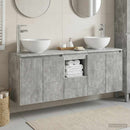 vidaXL Fürdőszobai Szekrény Szett 3 db Betonszürke 49,5 x 41 x 64,5 cm