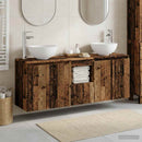 vidaXL Fürdőszobai Szekrény Szett 3 db Antik Fa 49,5 x 41 x 64,5 cm