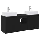 vidaXL Fürdőszobai Szekrény Szett 3 db Fekete 49,5 x 41 x 62,5 cm