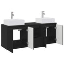 vidaXL Fürdőszobai Szekrény Szett 3 db Fekete 49,5 x 41 x 62,5 cm
