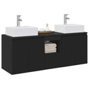vidaXL Fürdőszobai Szekrény Szett 3 db Fekete 49,5 x 41 x 62,5 cm