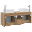 vidaXL Fürdőszobai Szekrény Szett 3 db Kézműves Tölgy 53 x 35 x 63 cm