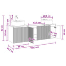 vidaXL Fürdőszobai Szekrény Szett 3 db Fehér 49,5 x 44,5 x 65 cm