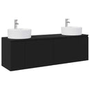 vidaXL Fürdőszobai Szekrény Szett 3 db Fekete 49,5 x 44,5 x 65 cm
