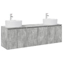 vidaXL Fürdőszobai Szekrény Szett 3 db Betonszürke 49,5 x 44,5 x 65 cm