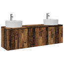 vidaXL Fürdőszobai Szekrény Szett 3 db Antik Fa 49,5 x 44,5 x 65 cm