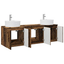 vidaXL Fürdőszobai Szekrény Szett 3 db Antik Fa 49,5 x 44,5 x 65 cm