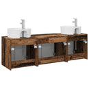 vidaXL Fürdőszobai Szekrény Szett 3 db Antik Fa 49,5 x 44,5 x 65 cm
