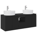 vidaXL Fürdőszobai Szekrény Szett 3 db Fekete 49,5 x 44,5 x 65 cm