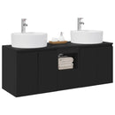 vidaXL Fürdőszobai Szekrény Szett 3 db Fekete 49,5 x 44,5 x 65 cm