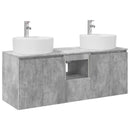 vidaXL Fürdőszobai Szekrény Szett 3 db Betonszürke 49,5 x 44,5 x 65 cm