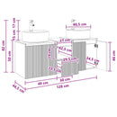 vidaXL Fürdőszobai Szekrény Szett 3 db Betonszürke 49,5 x 44,5 x 65 cm