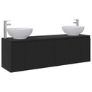 vidaXL Fürdőszobai Szekrény Szett 3 db Fekete 49,5 x 44,5 x 65 cm