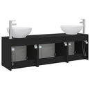 vidaXL Fürdőszobai Szekrény Szett 3 db Fekete 49,5 x 44,5 x 65 cm