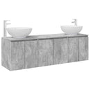 vidaXL Fürdőszobai Szekrény Szett 3 db Betonszürke 49,5 x 44,5 x 65 cm