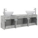 vidaXL Fürdőszobai Szekrény Szett 3 db Betonszürke 49,5 x 44,5 x 65 cm