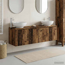 vidaXL Fürdőszobai Szekrény Szett 3 db Antik Fa 49,5 x 44,5 x 65 cm