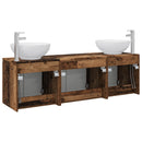 vidaXL Fürdőszobai Szekrény Szett 3 db Antik Fa 49,5 x 44,5 x 65 cm